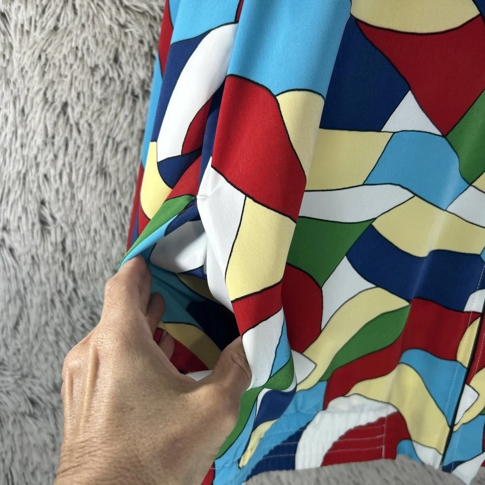Colorful 90's Bold‎ Zip Up Lightweight Jacket Bomber Hip Hop Medium